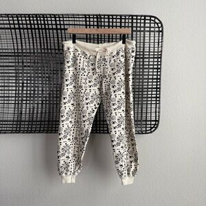 THE GREAT. Cream and Black Patterned Joggers